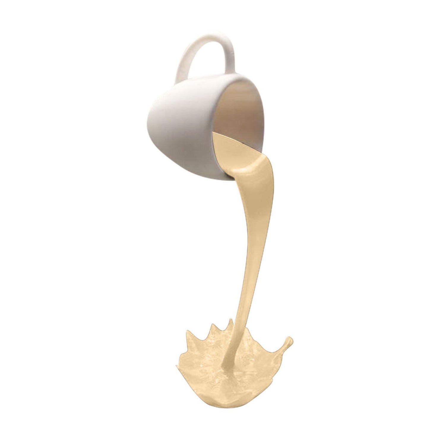 Floating Coffee Cup Sculpture – Creative Pouring Coffee Mug Ornament for Kitchen & Home Décor