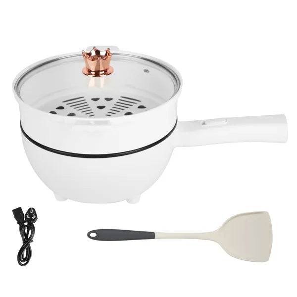 Electric Hot Pot & Frying Pan – Dual Power Control, Non-Stick, Portable Noodle Cooker