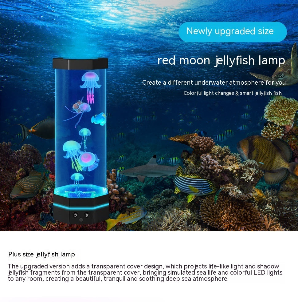 “17 Colors Changing Jellyfish Lava Lamp with Remote – USB Plug-In LED Aquarium Bubble Fish Night Light for Home & Kids Room”