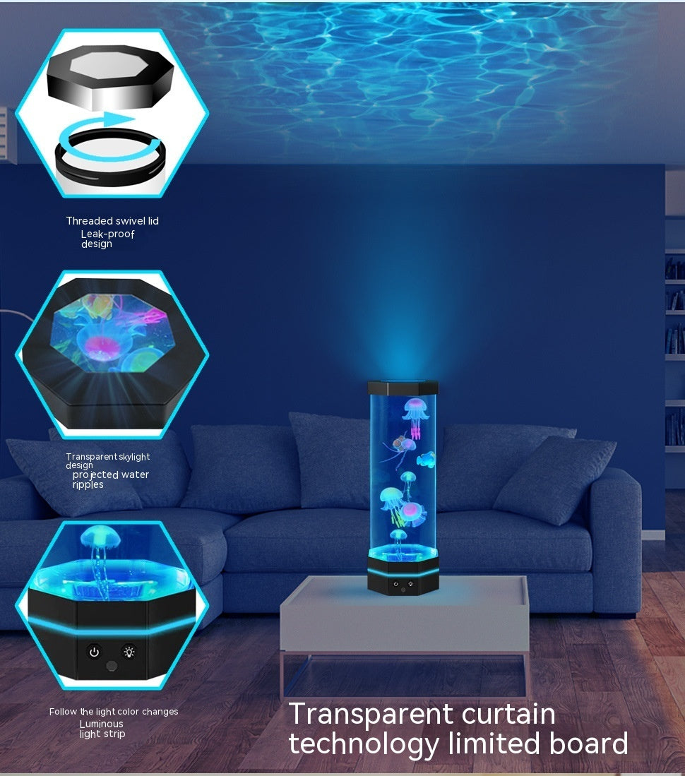“17 Colors Changing Jellyfish Lava Lamp with Remote – USB Plug-In LED Aquarium Bubble Fish Night Light for Home & Kids Room”