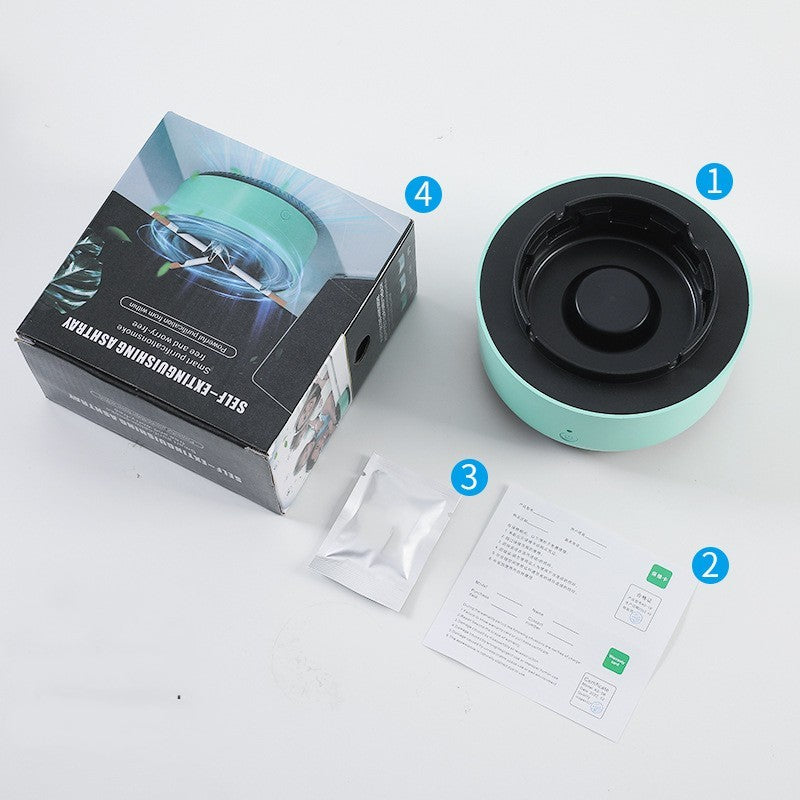 Automatic Smoke Removal Air Purifier Ashtray – USB Rechargeable Odor Eliminator For Home, Office & Car