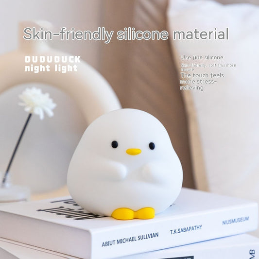 Cute Duck LED Night Lamp – Rechargeable Silicone Touch Light for Kids