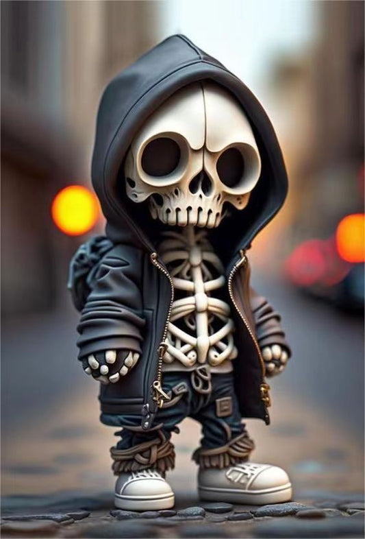 Halloween Skeleton Figurines – Cool Resin Skeleton Doll Ornaments for Spooky Home Décor & Party Decorations