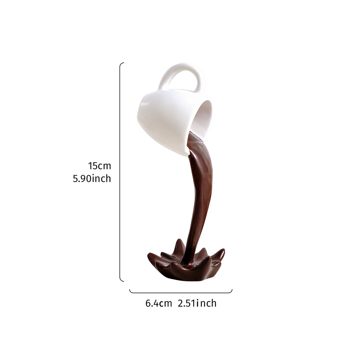 Floating Coffee Cup Sculpture – Creative Pouring Coffee Mug Ornament for Kitchen & Home Décor