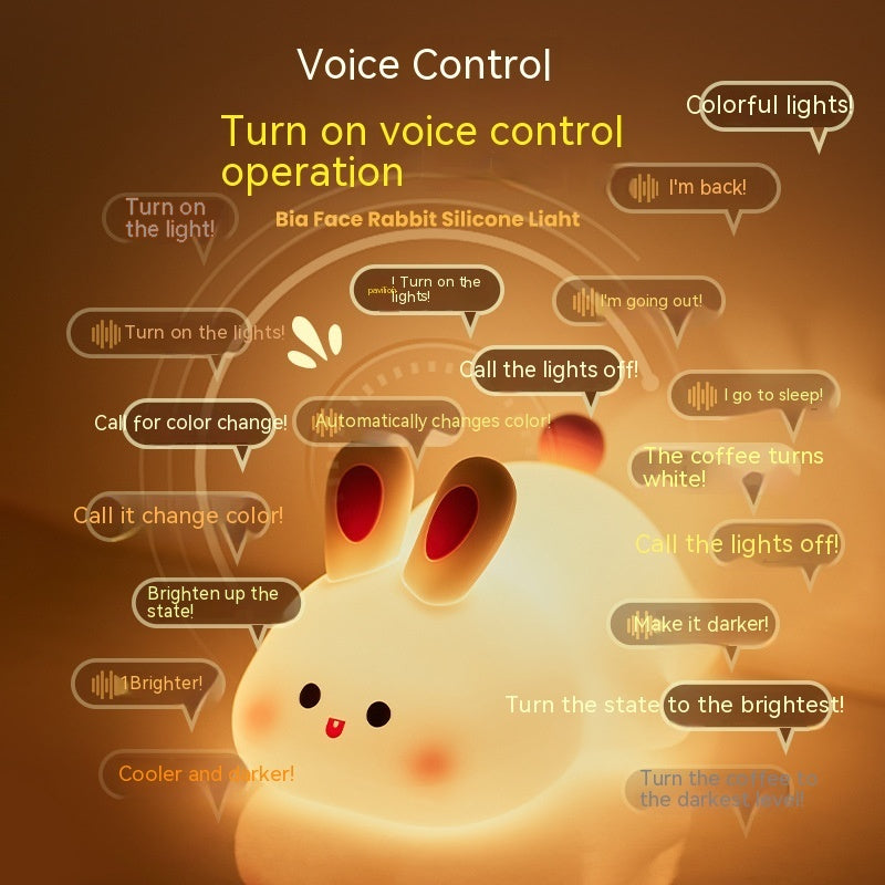 Cute Rabbit LED Night Light – Soft Silicone Touch Sensor Lamp for Kids, Bedroom & Home Décor Gift