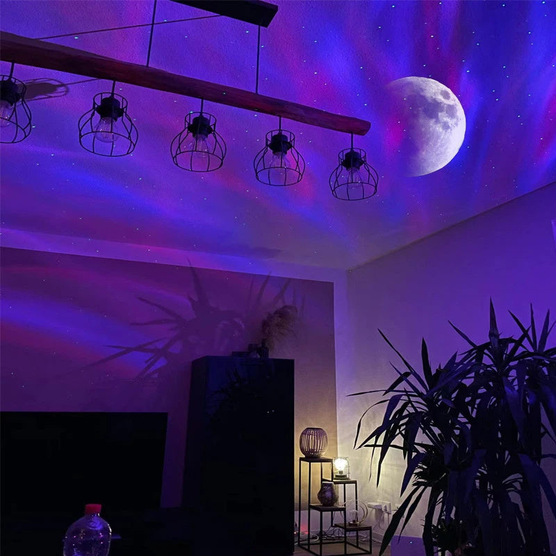Aurora Borealis Galaxy Projector – LED Star & Moon Night Light for Bedroom, Home Décor & Gifts
