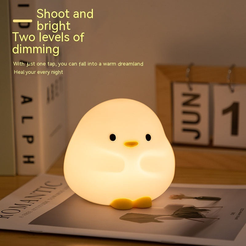 Cute Duck LED Night Lamp – Rechargeable Silicone Touch Light for Kids