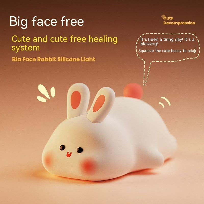 Cute Rabbit LED Night Light – Soft Silicone Touch Sensor Lamp for Kids, Bedroom & Home Décor Gift