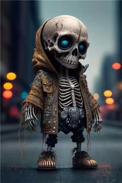 Halloween Skeleton Figurines – Cool Resin Skeleton Doll Ornaments for Spooky Home Décor & Party Decorations