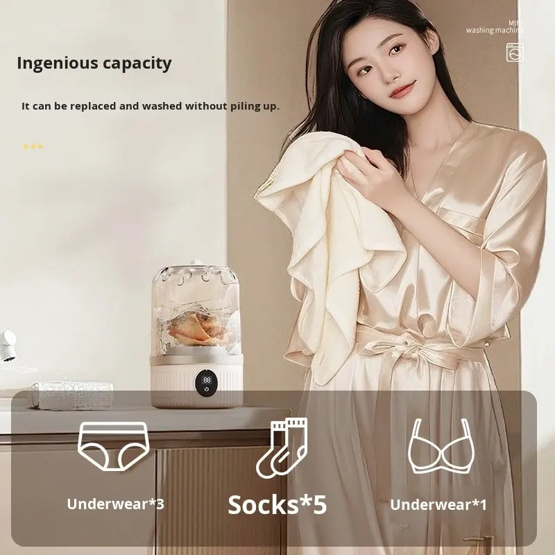 Mini Portable Washing Machine – Rechargeable Underwear & Socks Washer