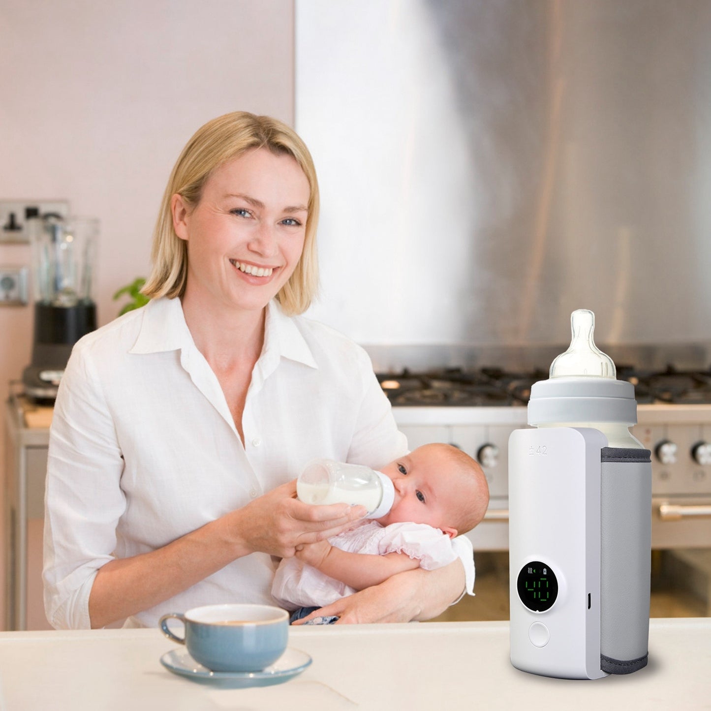 Portable Baby Bottle Warmer – USB Rechargeable Milk Warmer with 6 Heating Levels