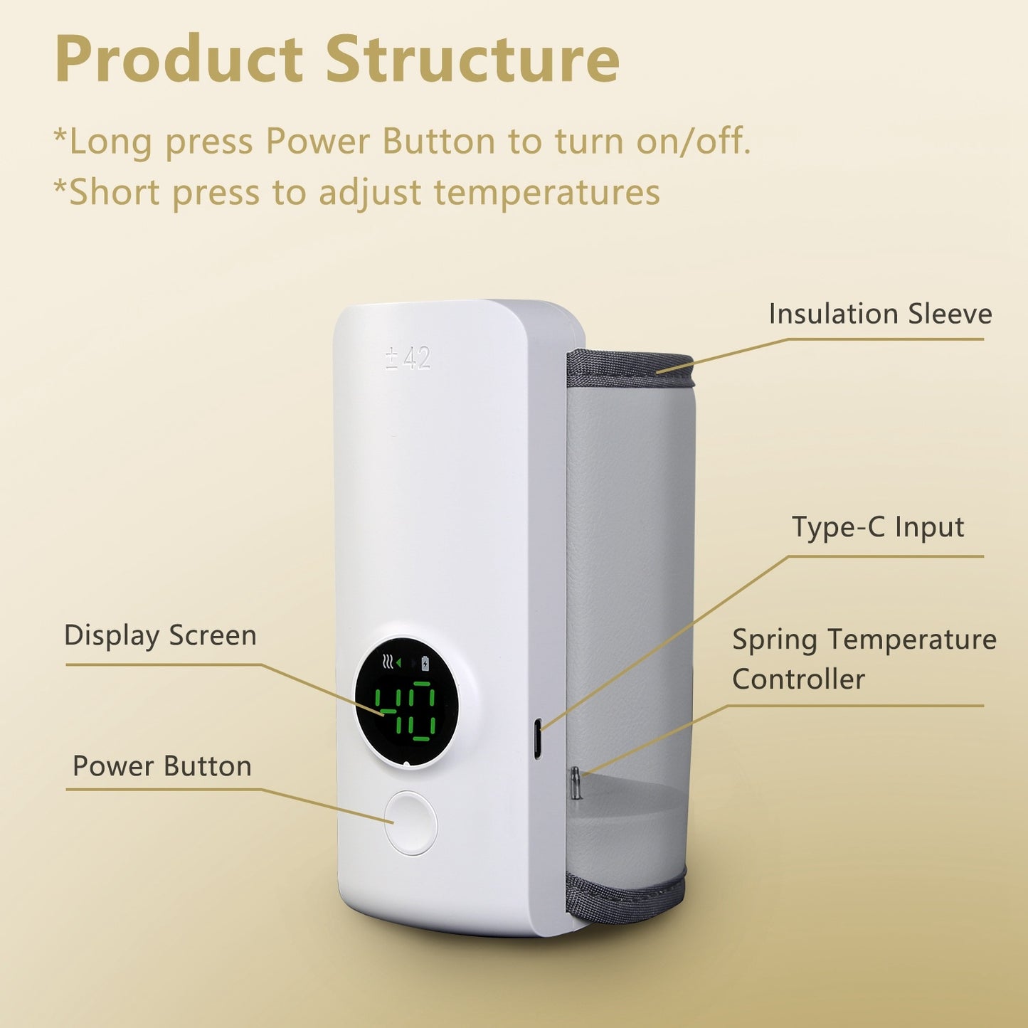 Portable Baby Bottle Warmer – USB Rechargeable Milk Warmer with 6 Heating Levels
