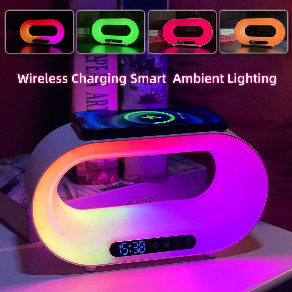 3-in-1 Smart LED Night Light with Wireless Charger & Clock