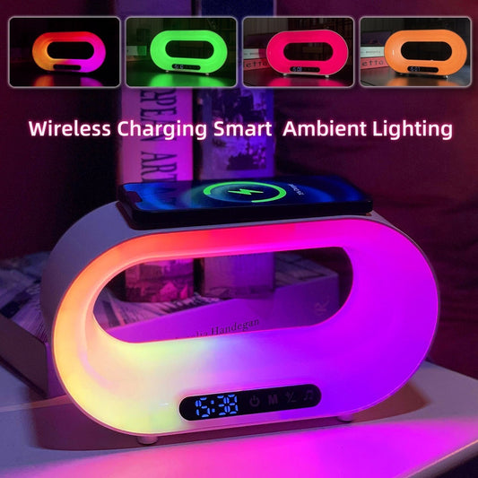 3-in-1 Smart LED Night Light with Wireless Charger & Clock