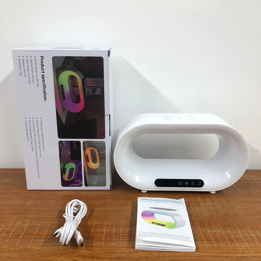 3-in-1 Smart LED Night Light with Wireless Charger & Clock