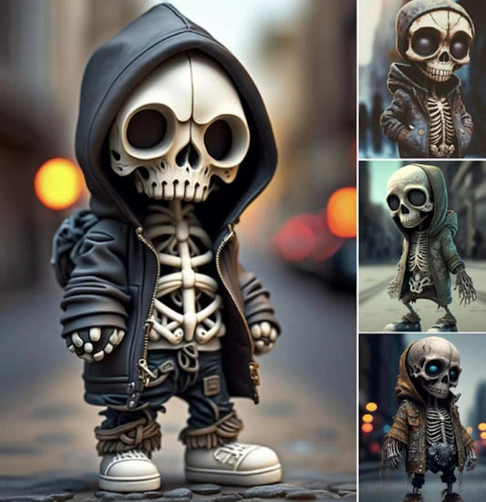 Halloween Skeleton Figurines – Cool Resin Skeleton Doll Ornaments for Spooky Home Décor & Party Decorations