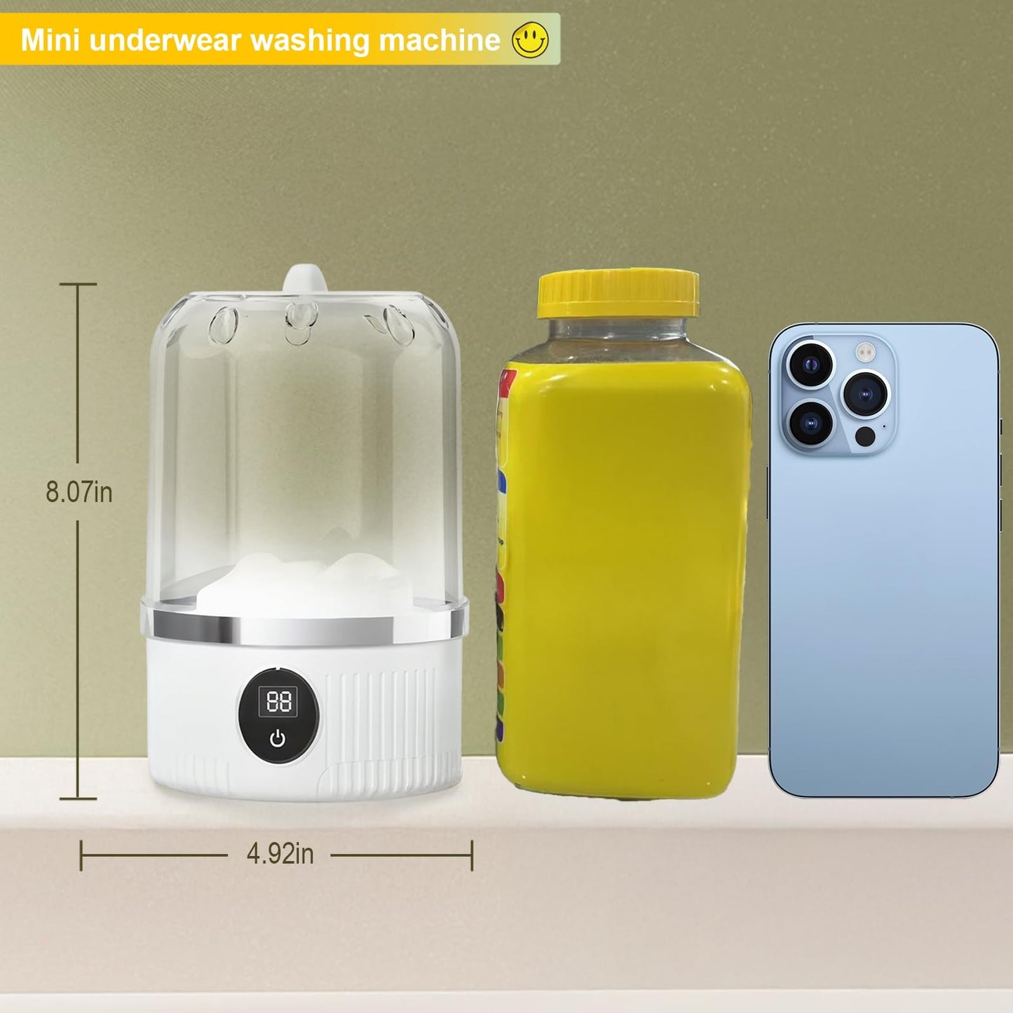 Mini Portable Washing Machine – Rechargeable Underwear & Socks Washer